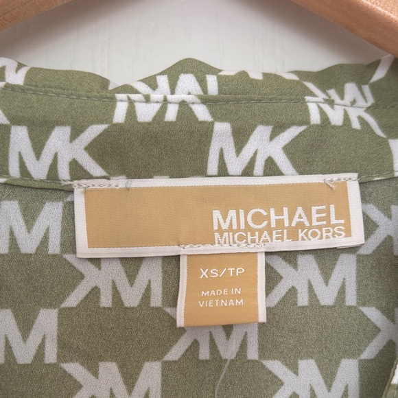 Michael Kors Green Patterned Blouse - Picture 3 of 4